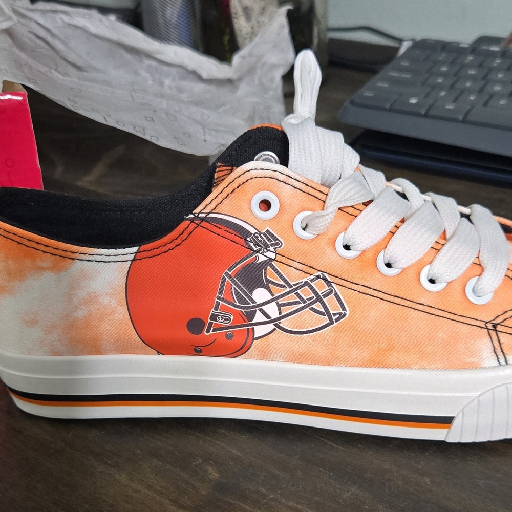Youth Orange and White Sports Sneakers